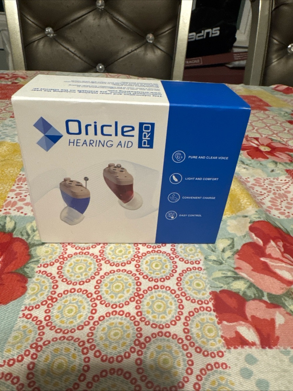 Oricle Rechargeable Hearing Aid - Blue & White Kit